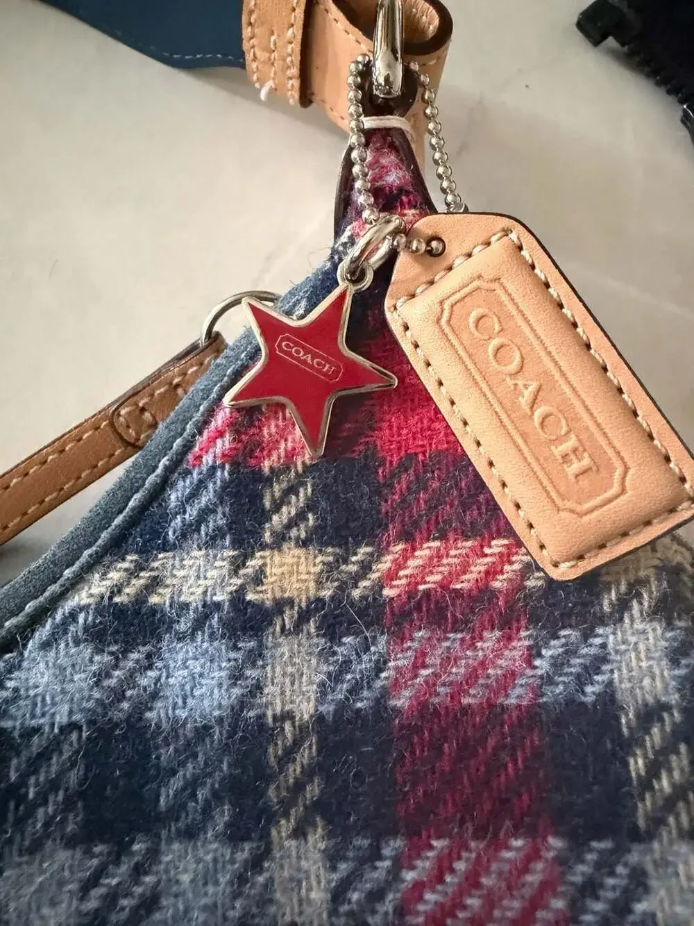 Vintage Coach Hamptons Holiday Wool Buckle Hobo, style #1410.